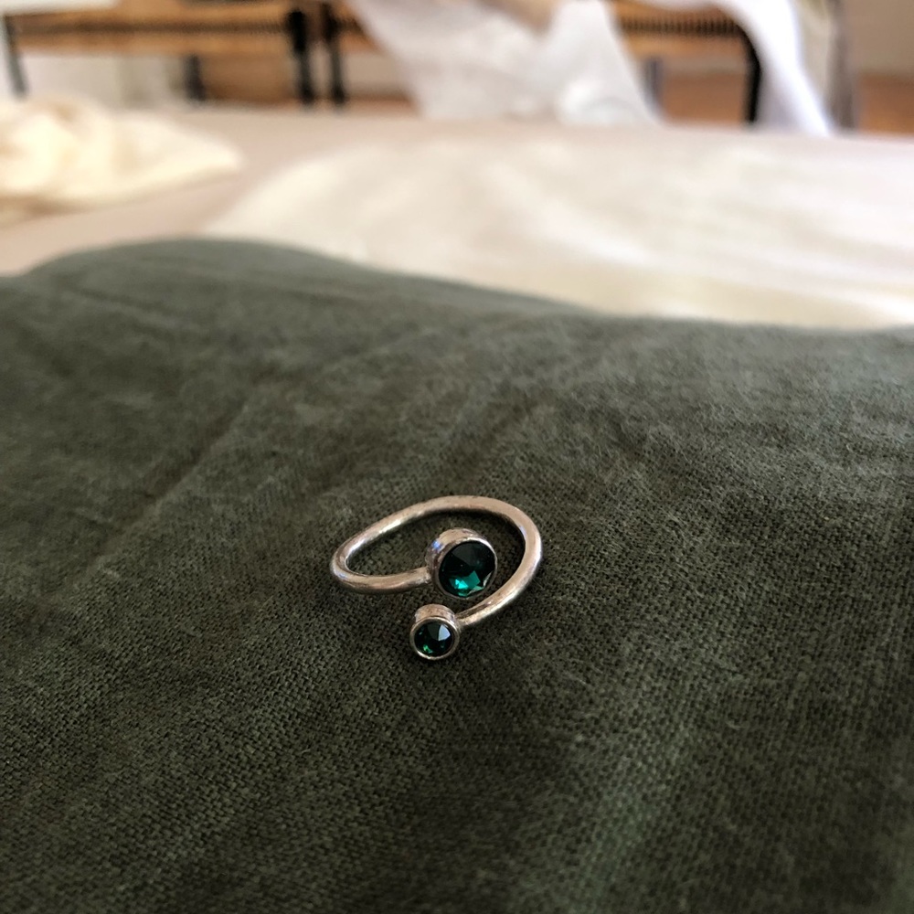 Alex & Ani birthstone wrap ring emerald